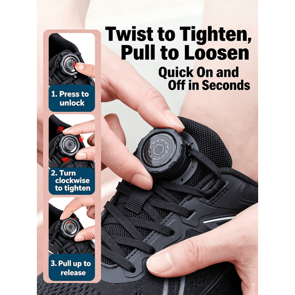 SUFEITE Auto-Tightening Shoelaces Elastic No Tie, Universal, 150cm