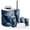 Color 4, variant on Bathroom Accessory Set 6 Piece with Hand drawn seamless dinosaurs tropical leaves flowers Nursery Toothbrush Holder, Soap Dispenser, Soap Dish, Trash Can with Lid, Toothbrush Cup, Toilet Brush Holder