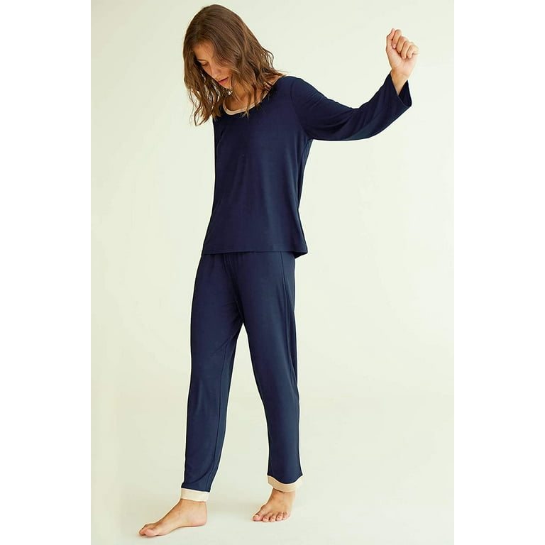 NIP - LATUZA teal blue Long Sleeves Bamboo Pajama Set - Small