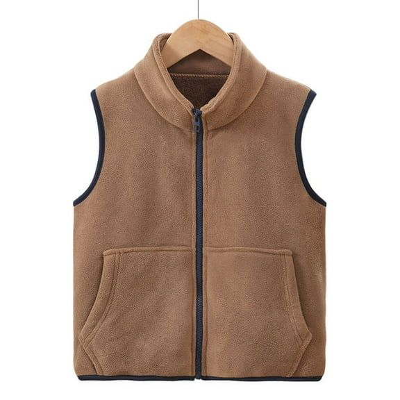 Staki Toddler Vest Girl Baby Sweater Vest Knitted Soft Uniform Cotton V-Neck Sleveeless Waistcoat Vest(Coffee,11-13 Years)