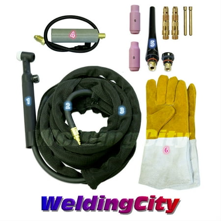 WeldingCity TIG Welding Torch 26V (200Amp) 12-ft Air-Cooled Complete Package for Miller