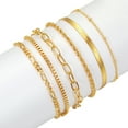 thumbnail image 5 of Cterwk Gold Link Bracelet Set for Women Girls, 14K Gold Plated Classic Adjustable Layered Bracelets Jewelry, 5 of 5