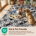 thumbnail image 4 of Design&I 3'x5' Washable Area Rug Low Profile & Durable Daily Traffic Ready Plaid With Diagonal Buffalo Check And Boho Accents Checkered Flowing Dynamic for Home Office, Hallway, 4 of 7