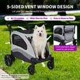 thumbnail image 3 of Extra Large Dog Stroller – Folds Flat, 160 Lbs Capacity Pet Stroller Wagon with 360° Rotating Front Wheels, Adjustable Handle, Ventilated Mesh & Storage Pocket, Easy Clean, 3 of 14