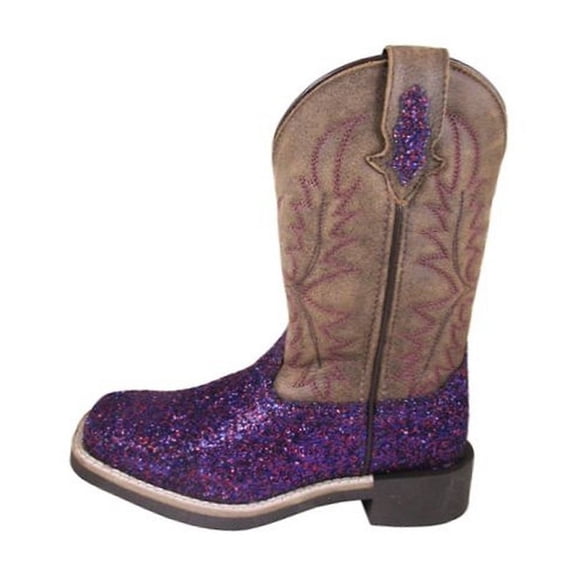 Smoky Mountain Western Boots Girls Ariel Leather Pull On Purple 3164C