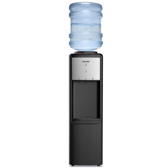 ICEVOKE Top Load Hot, Room & Cold Water Cooler Dispenser for 3/5 Gal, Child Safety Lock