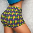 thumbnail image 4 of Honeii Mardi Gras Print Women's Workout Shorts, Gym Shorts for Active Wear, Sports Shorts,Women's Running Shorts,Quick Dry Athletic Shorts-Large, 4 of 8