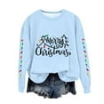 thumbnail image 3 of Craaazy Christmas Women's Fashion Long Sleeve Round Neck T-Shirt Christmas Printing Loose Blouse Hoodless Sweatshirts Top Gifts, 3 of 4