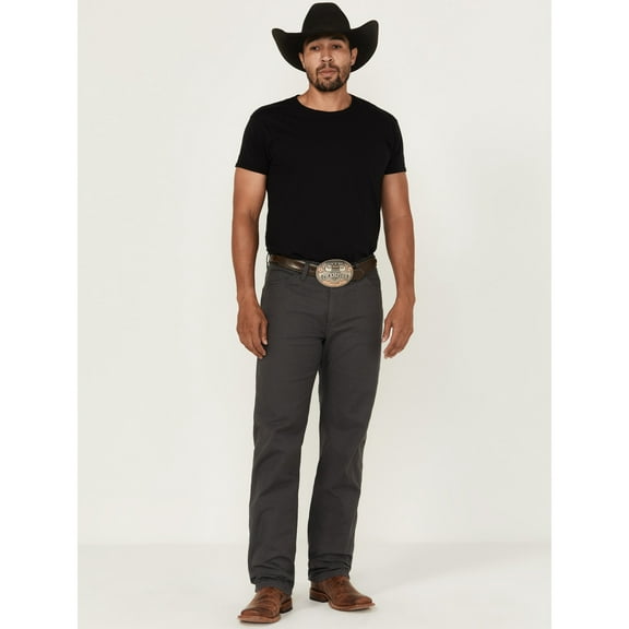 Wrangler Men's Tough Comfort Regular Fit Stretch Canvas Pants Tall Dark Grey 38W x 38L US