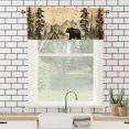 thumbnail image 3 of Cortinas con cenefa de oso negro, diseño rústico de cabaña, vida silvestre, oso, cortina con bolsillo para barra, cortina para ventana para cocina, baño, comedor, 54 x 18 pulgadas (2 unidades), 3 of 5