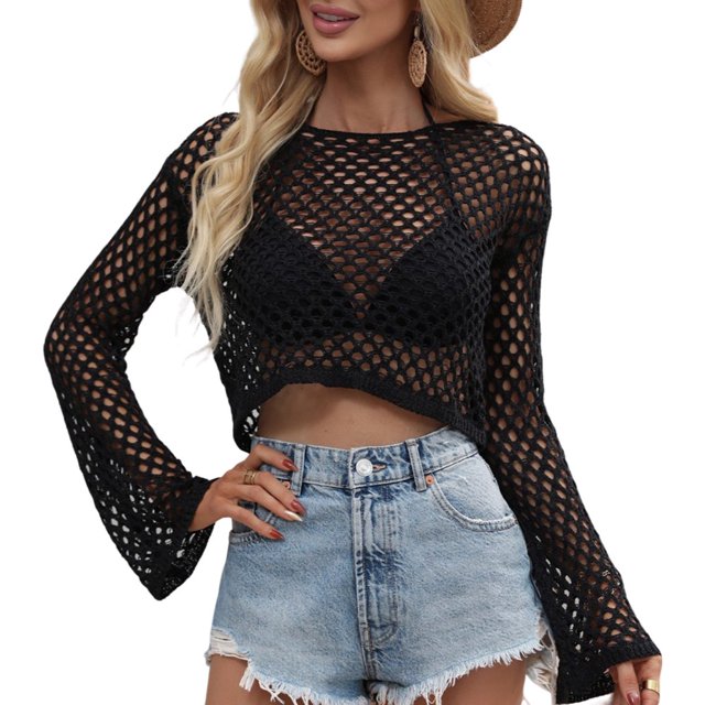Bikini en Résille pour Femmes Couverture de Bain Été Plage Maillot de Bain