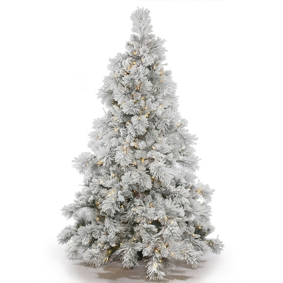 Vickerman 3.5' Flocked Alberta Artificial Christmas Tree, Warm White LED Lights