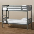 thumbnail image 3 of Bowery Hill Grey Finished Wood Twin Size Bunk Bed, 3 of 7