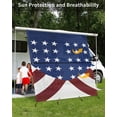 thumbnail image 3 of 4th of July RV Awning Sun Shade Screen 9'X7' American USA Flag Mesh Sunscreen Blue and Red Awning Shade Screen with Zipper UV Blocker Completed Kits Outdoor Canopy for RV Motorhome Camper Travel, 3 of 7