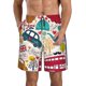 thumbnail image 1 of Fotbe London Symbols Trajes de Baño Estampados para Hombre, Shorts de Verano de Secado Rápido, Ropa de Playa, Bañadores-Small, 1 of 6