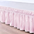 thumbnail image 3 of Elastic Wrap Around Bed Skirt- Bed Skirts for Adjustable Bed, Easy Fit with 12-Inch Tailored Drop, Hotel Quality Dust Ruffle - 100% Microfiber-Breathable-King Size- Pink Solid, 3 of 5