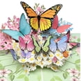 thumbnail image 1 of Tarjeta de felicitación CawrdWhish ramo de flores y mariposas 3D, 1 of 7
