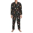 thumbnail image 3 of Naloa Cute Rabbit And Flower Men’s Pajamas Set - Long Sleeve Button Down Sleep Shirt and Pajama Bottoms Sleepwear Set-Small, 3 of 7