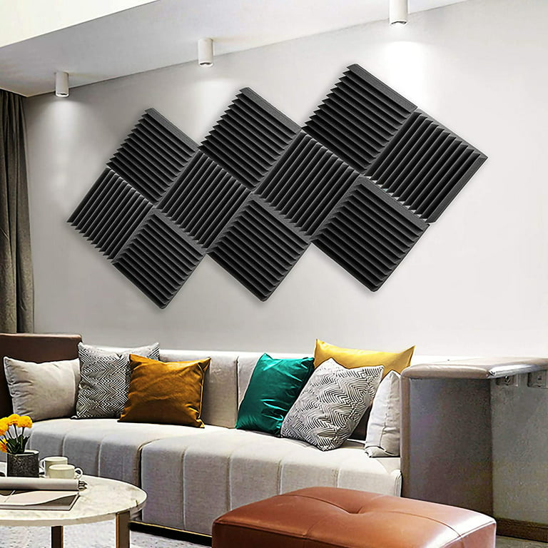 Fstop Labs Acoustic Panels, 2 inch x 12 inch x 12 inch Acoustic Foam Panels, Studio Wedge tiles, Sound Panels Wedges Soundproof Foam Padding Sound