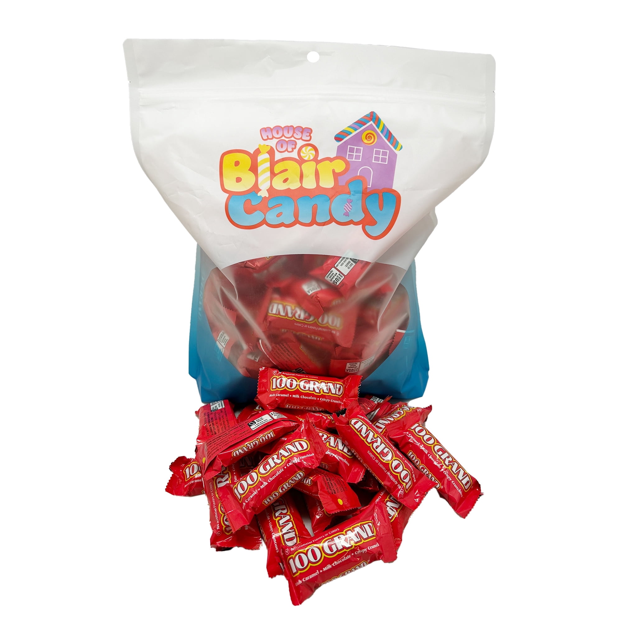 Blair Candy │100 Grand Milk Chocolate Fun Size Candy Bars - 5lbs. Resealable Candy Bag