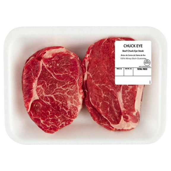 Chuck Eye Beef Steak, 2 per Tray, Fresh, 0.43 - 2.05 lb