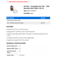 thumbnail image 2 of Oil Filter - Compatible with 1981 - 1985 Mercedes-Benz 380SL 3.8L V8 1982 1983 1984, 2 of 2