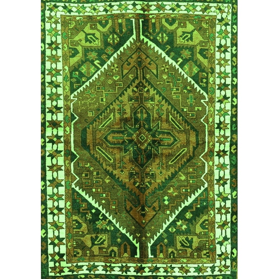 Ahgly Company Indoor Rectangle Persian Green Traditional Area Rugs, 8' x 10'