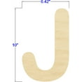 thumbnail image 2 of Pack of 1, 10 Inch x 1/4 Inch J Round Font Wood Letters for Wood Craft Project, Children or Adult Art Work, Home and Holiday Décor and DIY Fun, Made in USA, 2 of 2