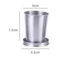 thumbnail image 3 of Stainless Steel Telescopic Collapsible Travel Shot Glass, Leak-Proof Emergency Pocket Cup, 3 Sizes (75ml, 150ml, 250ml) for Camping, Backpacking, Tailgating, 3 of 7