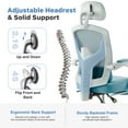 thumbnail image 2 of CONCETTA Ergonomic High-Back Mesh Office Chair with Footrest, Headrest, Lumbar Support, and Armrests, Reclining Computer Desk Chair on Wheels for Home Office Tasks, Blue, 2 of 10