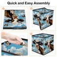 thumbnail image 4 of Cattle Foldable Storage Box with Handle, 10.8"x10.5"x10.6", Large Capacity Organizer Bins, 4 of 6