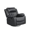 thumbnail image 6 of Elm & Oak Maxima Standard Manual Swivel Recliner with Massage and Heat, Black Faux Leather, 6 of 9