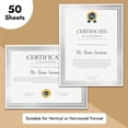 thumbnail image 4 of Papel certificado Juvale Silver Foil, 50 hojas, tamaño A4, 4 of 9