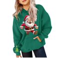 thumbnail image 4 of UACY Girls Christmas Hoodie Kids Cute Preppy Fleece Lined Long Sleeve Santa Claus Graphic Hooded Sweatshirt Fall Winter Pullover Tops (Blackish Green, 4-5 Years), 4 of 5