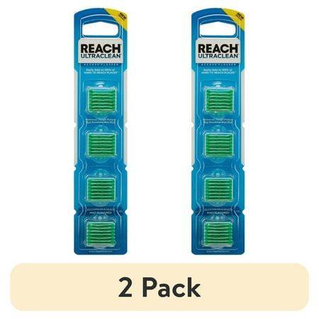 (2 pack) REACH Ultraclean Access Flosser Refill Heads for Better Oral Care Mint 28 Count