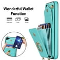thumbnail image 5 of Dteck for Samsung Galaxy S21 FE Case Wallet with RFID Blocking Card Holder Slots Metal Ring Holder PU Leather Shockproof Protective Cover with Wrist Strap Shoulder Strap for Samsung S21 FE,Mint, 5 of 9