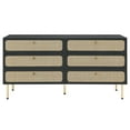 thumbnail image 4 of Modway Chaucer 6-Drawer Particleboard and Rattan Dresser in Black, 4 of 5