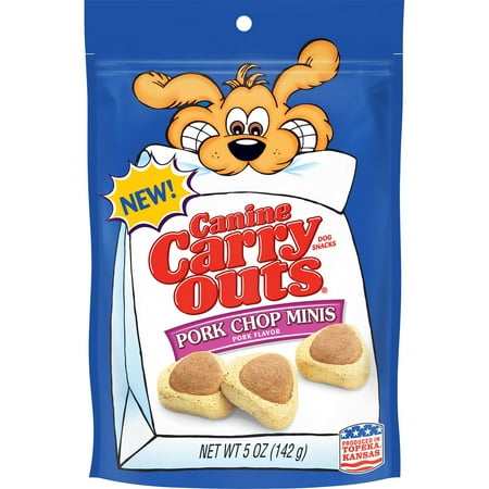 Pork Chop Bone - Canine Carry Outs Dog Treats, Pork Chop Minis, 5 Ounce Bag