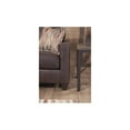 thumbnail image 3 of HomeStock City Chic Square Arm Loveseat in Pinto Brown Faux Leather with Two Accent Pillows, 3 of 5