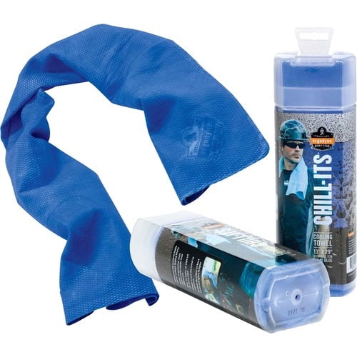 Ergodyne Chill-Its 6602 Evaporative Cooling Towel Blue - Polyvinyl Alcohol (PVA) - 1 Each