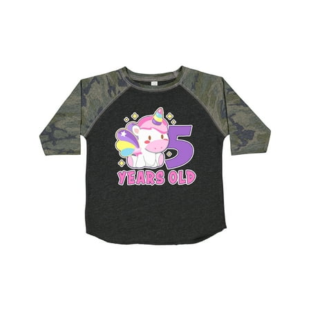 

Inktastic 5 Years Old with Cute Unicorn Birthday Gift Toddler Toddler Girl T-Shirt