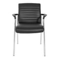 thumbnail image 2 of Fauteuil d'Appoint en Similicuir Noir avec Cadre Chromé, 2 of 5