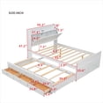 thumbnail image 4 of Gzxs Captain Bed, Full Size Wooden Platform Bed Frame with Twin Trundle & 3 Drawers, Storage Headboard & Charging Station, Space-Saving Design, White, 4 of 10