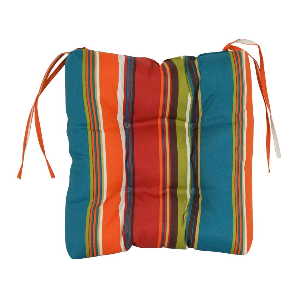 Blazing Needles 16-inch Square Tufted Outdoor Chair Cushion, 16 x 16, Westport Teal 6 Count