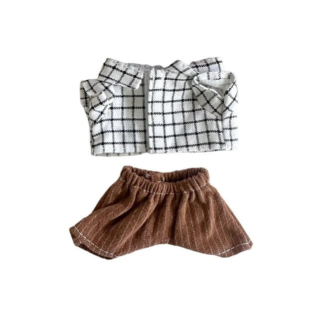Mini ropa para muñecas de 6 pulgadas, pantalones para muñecas, atuendos, ropa para niñas, regalo, adorable, para vestir, ropa para muñecas de niñas, 2 piezas