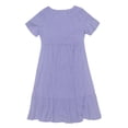 thumbnail image 4 of WTXUE Plus Size Dresses, A-Line Short Sleeve Vestidos Casuales Para Mujer V-Neck, Summer Dress Flowy Casual Skinny Ruffle Dresses Solid Mid-Length Flowy Dresses Women's Plus, Purple Size XL, 4 of 7