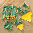 thumbnail image 4 of PatPat Family Matching All Over Plant Swim Trunks Shorts and Ruffle Swimsuit,Sizes Baby/Boy/Girl/Adult,2-Piece, 4 of 5