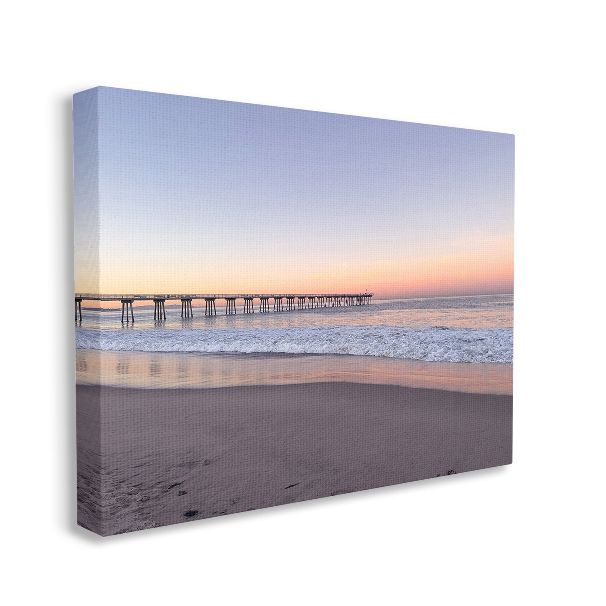 Stupell Industries Tropical Pier at Sunrise Landscape Photography Gallery Wrapped Canvas Art Print Wall Art, 48 x 36