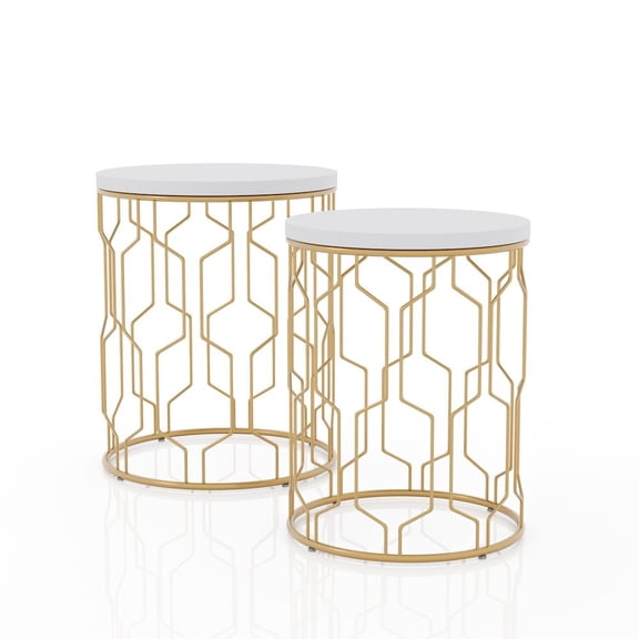 Furniture of America Vereira Metal 2-Piece Nesting Table