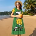 thumbnail image 4 of Naloa Cool Skateboarding Bulldog Print Womens Summer A-Line Dress with Pockets,Short Sleeve Dresses,Flowy Beach Swing Dress for Vacation Travel, 4 of 6